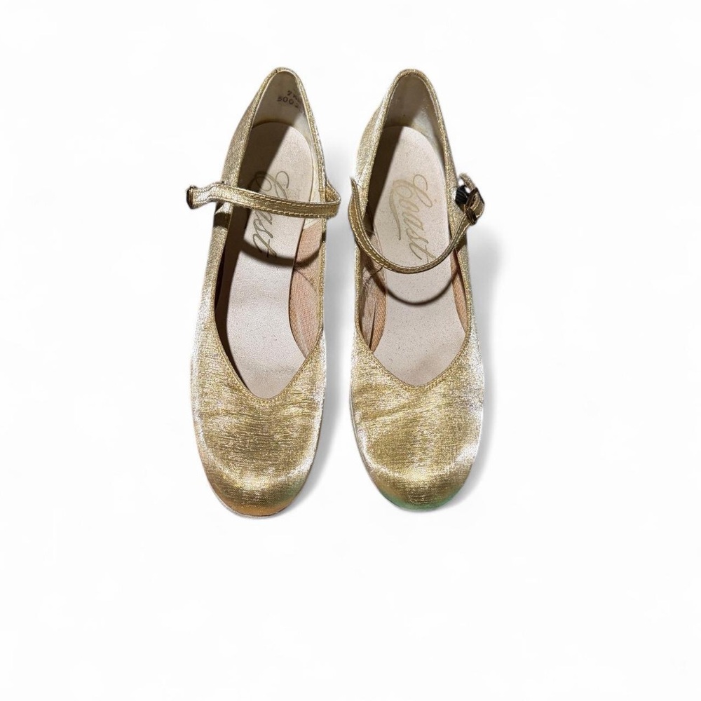 Vintage Gold lame Women's Mary Jane Heels